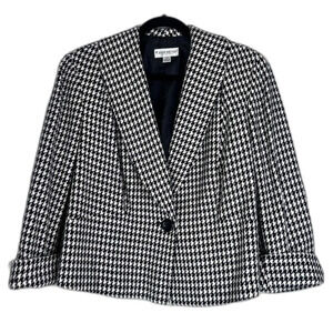 John‎ Meyer of Norwich Houndstooth Single Breasted Blazer Jacket Size 16W